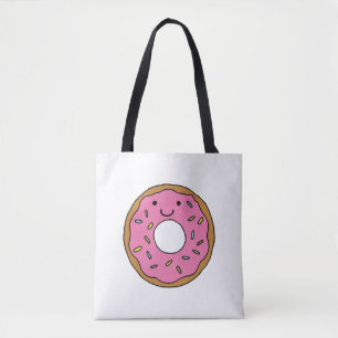 Tote Bag Joyeux Clipart de beigne rose coloré