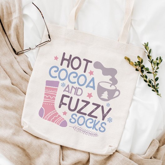 Tote Bag Joyeux Coca Chaud D'Hiver Et Chaussettes Fuzzy