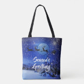 Tote Bag Joyeux Cowristmas Père Noël Vacances Vache (Dos)