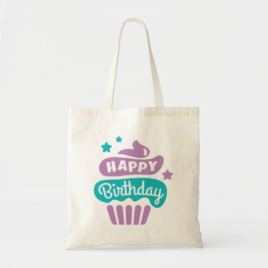 Tote Bag Joyeux Cupcake d'anniversaire (Devant)
