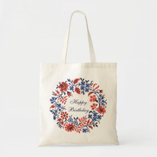 Tote Bag Joyeux cycle des fleurs d'anniversaire