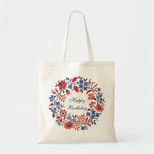 Tote Bag Joyeux cycle des fleurs d'anniversaire (Devant)