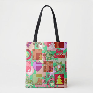 Tote Bag Joyeux décor de Noël ornement flocon de neige ente