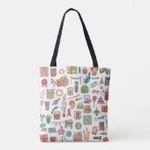 Tote Bag Joyeux éléments de bureau d'anniversaire dans croq (Dos)