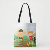 Tote Bag Joyeux Enfants Jouant À L'Extérieur (Devant)