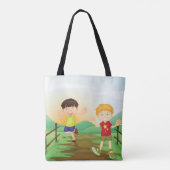Tote Bag Joyeux Enfants Jouant À L'Extérieur (Dos)