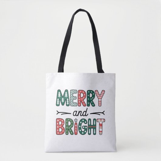 Tote Bag Joyeux et brillant Noël Famille Noël Noël (Devant)
