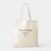Tote Bag Joyeux et brillant Noël vacances ajouter année de  (Dos)
