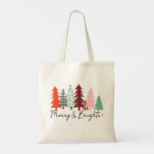 Tote Bag Joyeux et brillants arbres de Noël (Dos)