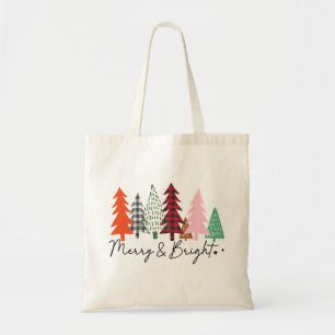 Tote Bag Joyeux et brillants arbres de Noël