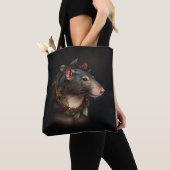 Tote Bag Joyeux et festif Rat d'animaux de compagnie vacanc (De près)