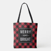Tote Bag Joyeux et lumineux Buffalo rouge moderne Plaid Hol (Dos)