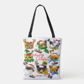 Tote Bag Joyeux félins de Noël (Dos)