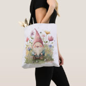 Tote Bag Joyeux Gnome Dans Le Jardin (De près)