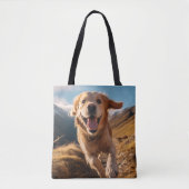 Tote Bag Joyeux Golden Retriever en cours (Devant)