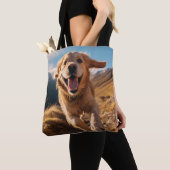 Tote Bag Joyeux Golden Retriever en cours (De près)