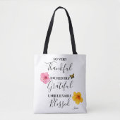 Tote Bag Joyeux, Gratuit, Blessé Script (Devant)