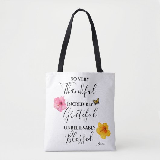 Tote Bag Joyeux, Gratuit, Blessé Script (Devant)