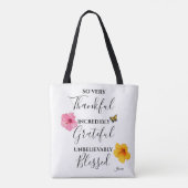 Tote Bag Joyeux, Gratuit, Blessé Script (Dos)