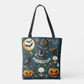 Tote Bag Joyeux Halloween Amusant & Épouvantable (Dos)