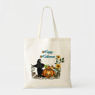 Tote Bag Joyeux Halloween avec drôle de chat