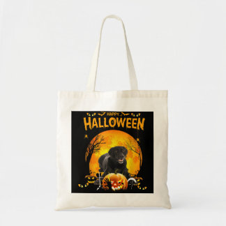 Tote Bag Joyeux Halloween Black Lab Chien Costumes Citrouil