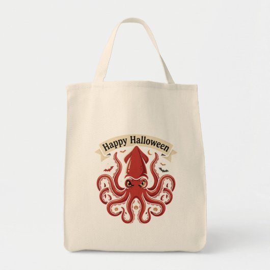 Tote Bag Joyeux Halloween Calmar Géant (Devant)