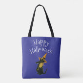 Tote Bag Joyeux Halloween, Chat noir (Dos)