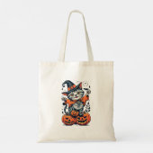 Tote Bag Joyeux Halloween Chat Sorcière (Dos)