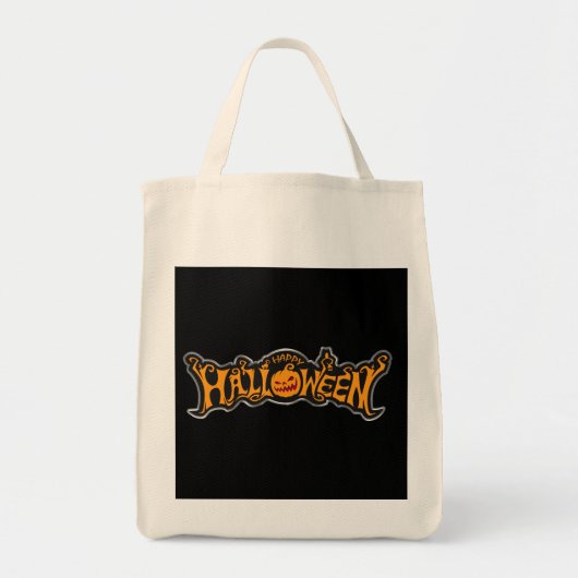 Tote Bag Joyeux Halloween Citrouille à l'Œil de Rubis Cadre (Devant)