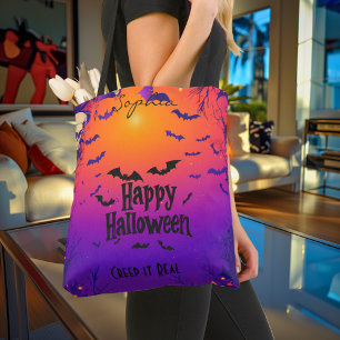 Tote Bag Joyeux Halloween – Coucher de soleil effrayant ave