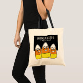 Tote Bag Joyeux Halloween Traiter Nom personnalisé Candy Co (Devant (produit))