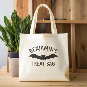 Tote Bag Joyeux Halloween Treat Nom personnalisé mignonne