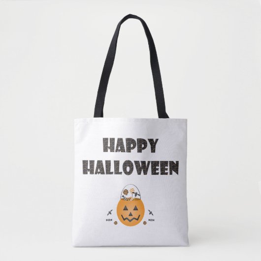 Tote Bag Joyeux Halloween Trick Ou Treat Jack-o'-lantern (Devant)