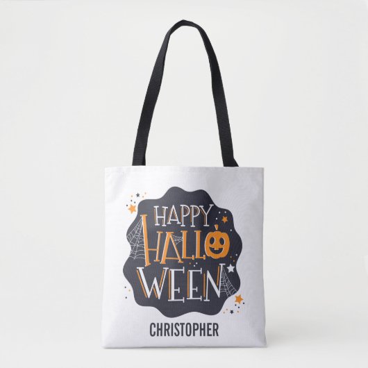 Tote Bag Joyeux Halloween Trick Personnalisé Ou Treat Candy (Devant)