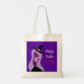 Tote Bag Joyeux Hallowine Cute Witte Vin Purple Rose (Dos)