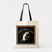 Tote Bag Joyeux Hallowine ! Pun à vin d'Halloween (Dos)