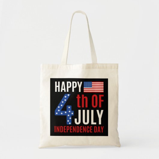 Tote Bag Joyeux Jour de l'Indépendance 4 juillet (Devant)