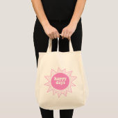 Tote Bag Joyeux Jours - Joli Soleil Rose - Citation Filles (Devant (produit))