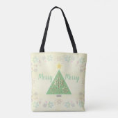 Tote Bag "Joyeux Joyeux" Arbre de Noël & Snowflakes (Dos)