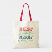 Tote Bag Joyeux Joyeux Joyeux Noël Retro Typographie (Dos)