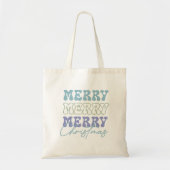 Tote Bag Joyeux Joyeux Joyeux Noël Retro Typographie (Devant)