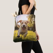 Tote Bag Joyeux Labrador Puppy Running (De près)