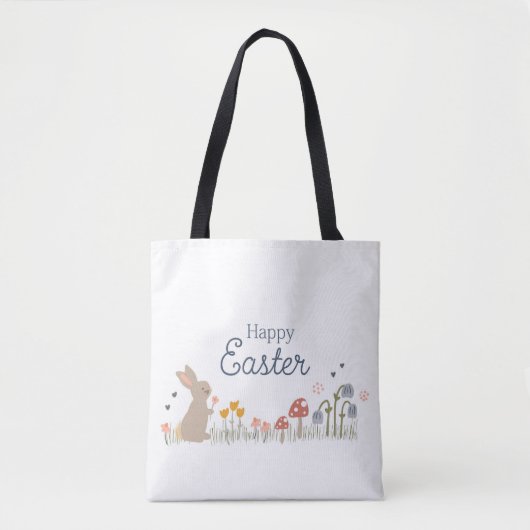 Tote Bag Joyeux Lapin de Pâques lapin vacances mignonne (Devant)