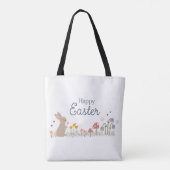 Tote Bag Joyeux Lapin de Pâques lapin vacances mignonne (Dos)