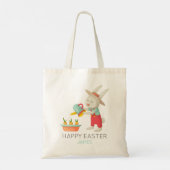 Tote Bag Joyeux Lapin de Pâques Nom des carottes d'arrosage (Dos)