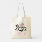 Tote Bag Joyeux lapin de Pâques oreilles et pieds (Dos)