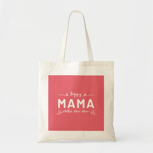 Tote Bag Joyeux MAMA - Mère Maman Maman Écriture Blanche (Devant)
