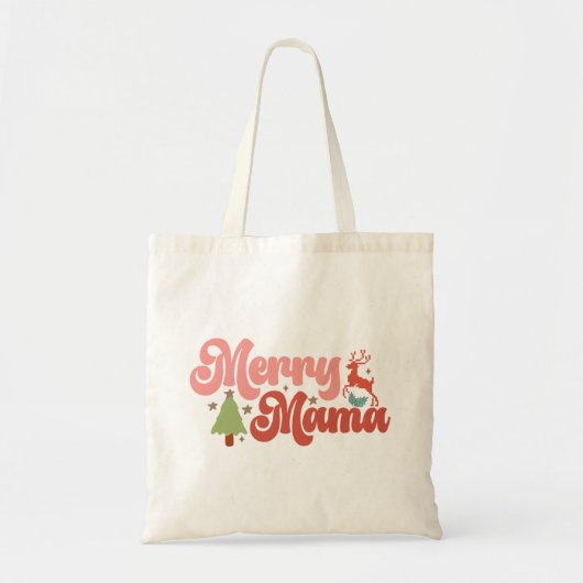 Tote Bag Joyeux Mama Retro Jours fériés Super de Noël (Devant)