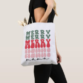 Tote Bag Joyeux maman maman maman Festive Noël (De près)